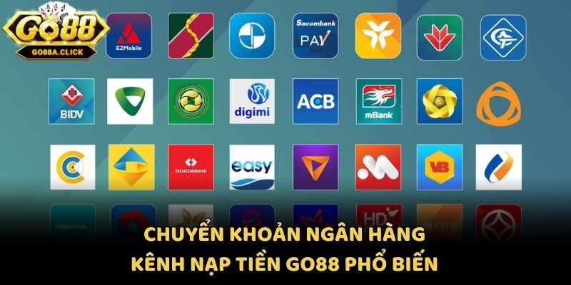 Chuyển khoản ngân hàng - Kênh nạp tiền Go88 phổ biến
