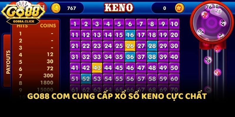 Go88 Com cung cấp xổ số Keno cực chất